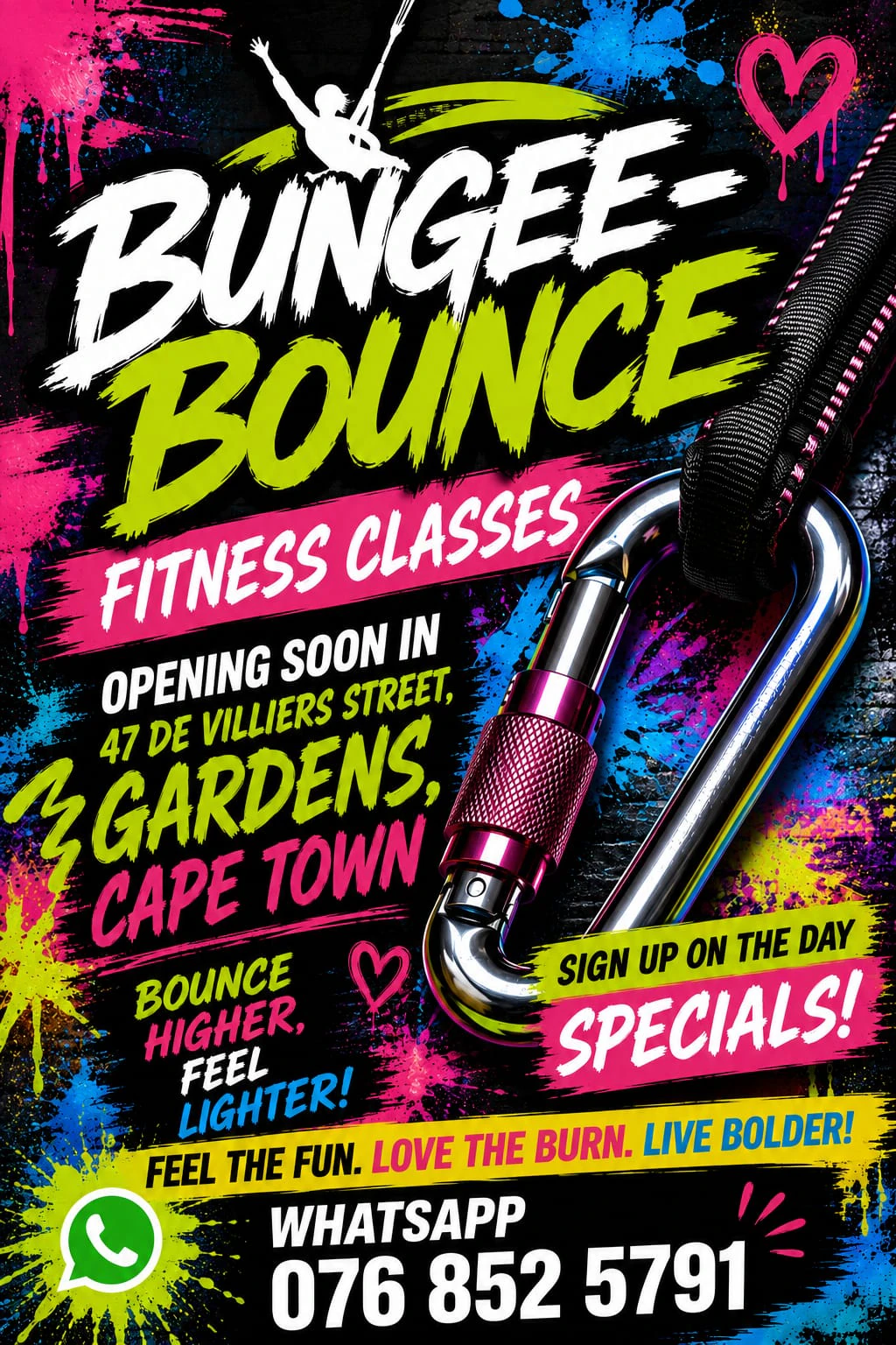Bungee-Bounce Fitness Classes opening-soon poster for 47 De Villiers Street, Gardens, Cape Town